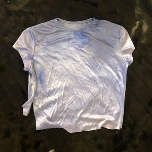 Baby Blue side Slit Crop Top